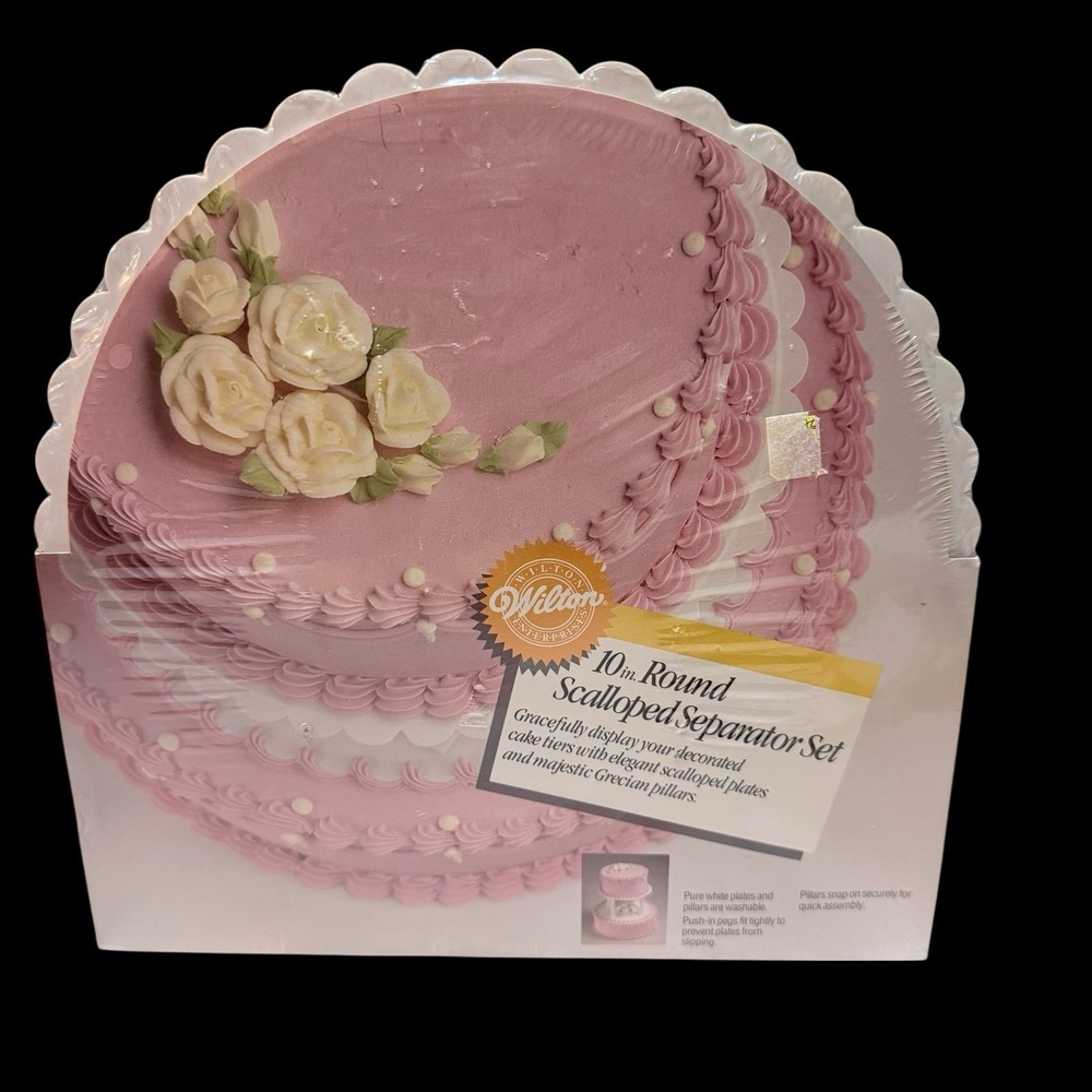 Vintage Wilton 1998 10" Scalloped Edge White Separator‎ Plates Set